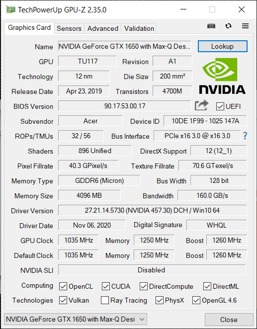 Acer ConceptD 3 CN315-72G