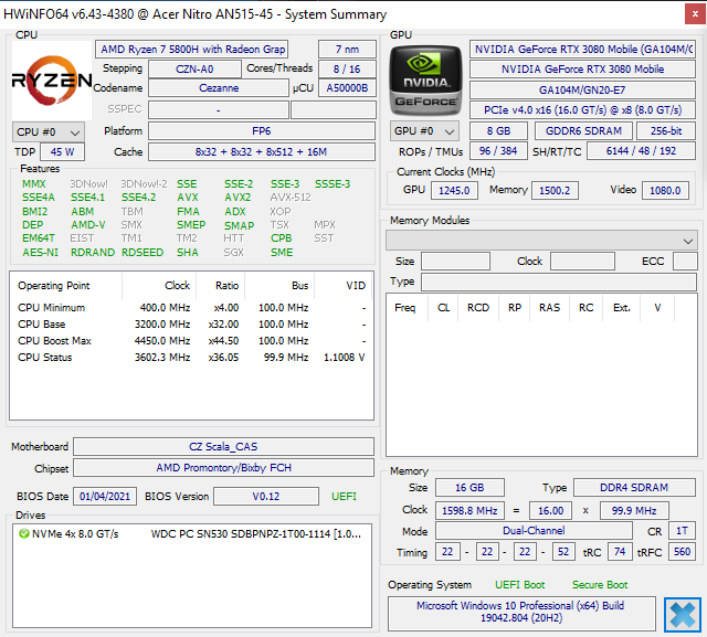 Acer Nitro 5 AN515-45