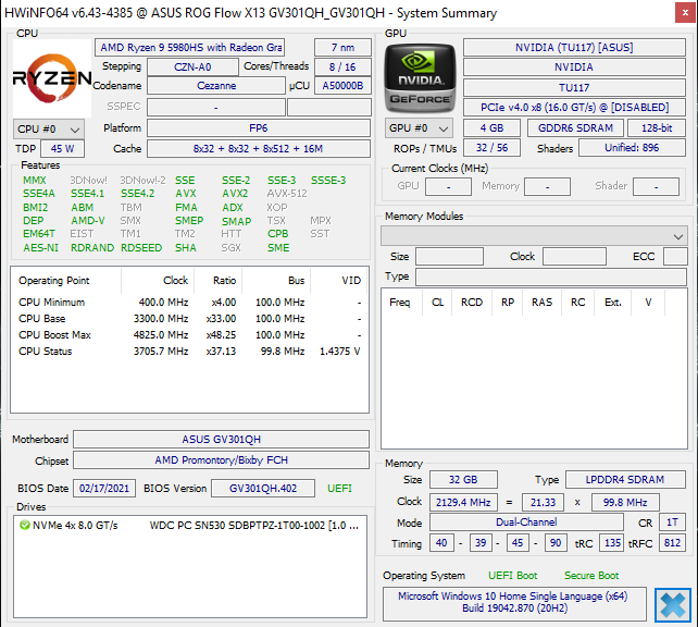 ASUS ROG Flow X13 GV301QH