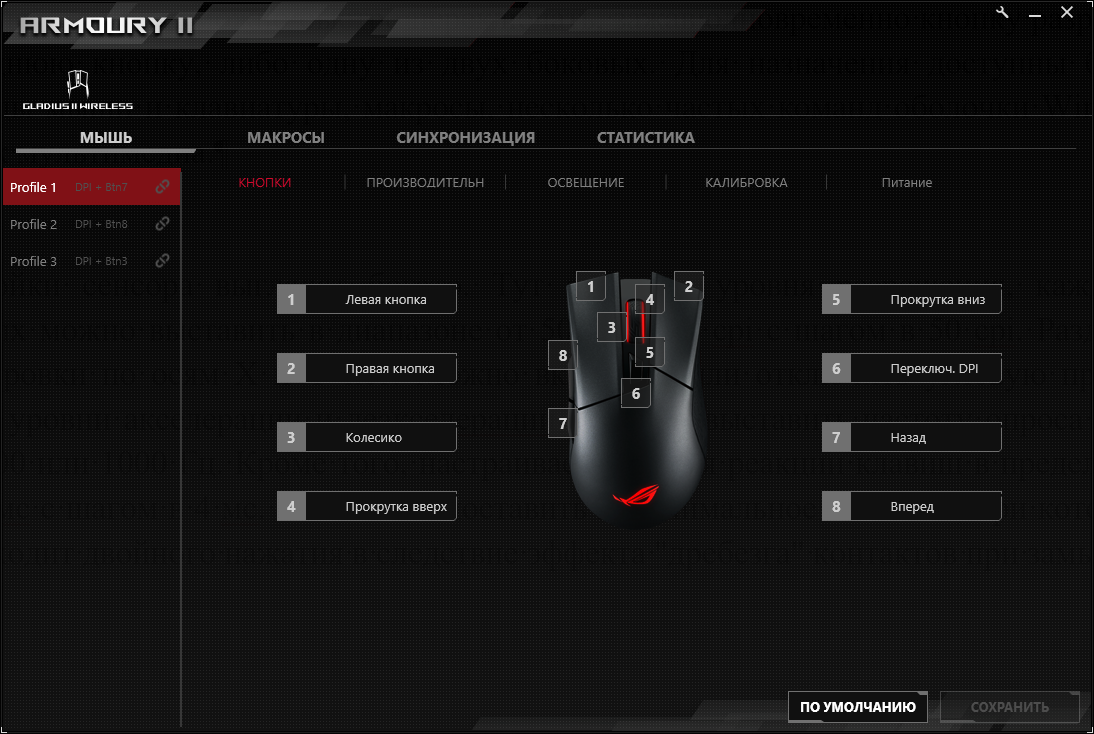 Asus rog настройка мыши