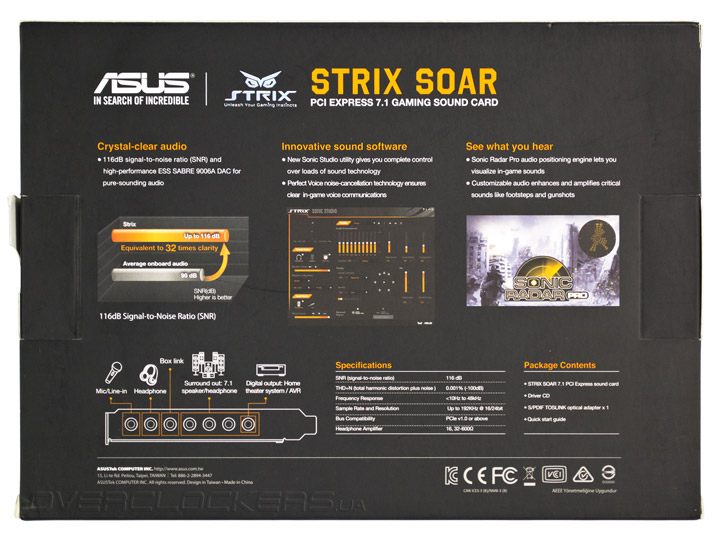 Звуковая карта asus pci e strix soar