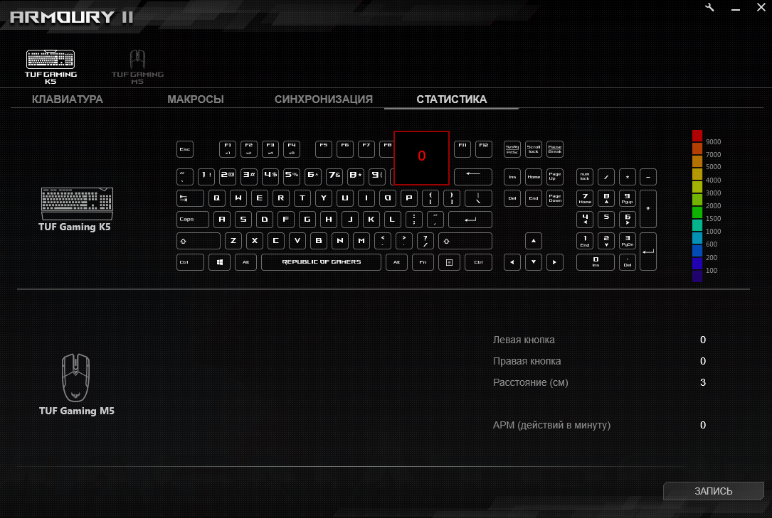 Tuf gaming клавиатура как менять цвета