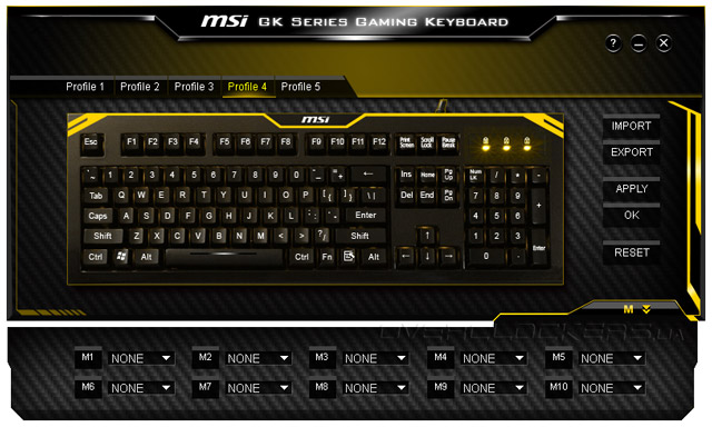 MSI GK Series Gaming Keyboard Config