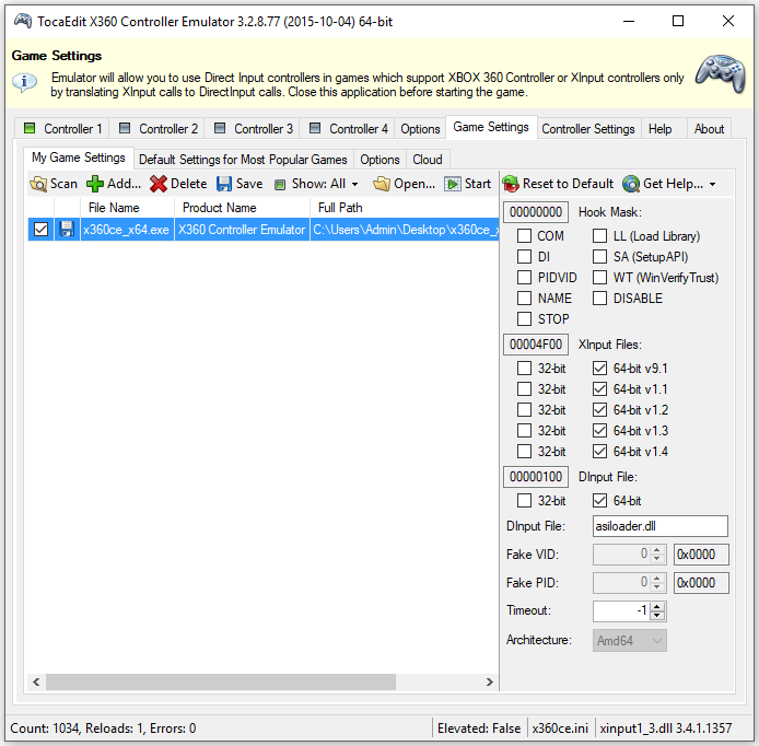 Woj xinput emulator. 360ce x64. Приложение х360се. Xinput1_4.dll.
