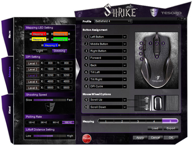 Shrike Gaming Mouse Configuration