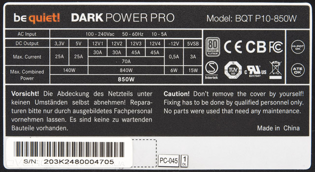 be quiet! Dark Power Pro 10 850W (BQT P10-850W)