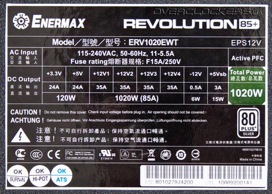 Enermax Revolution85+ ERV1020EWT