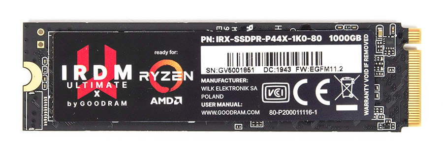 GoodRAM IRDM Ultimate X PCIe GEN 4 x4 NVMe M.2 1000GB