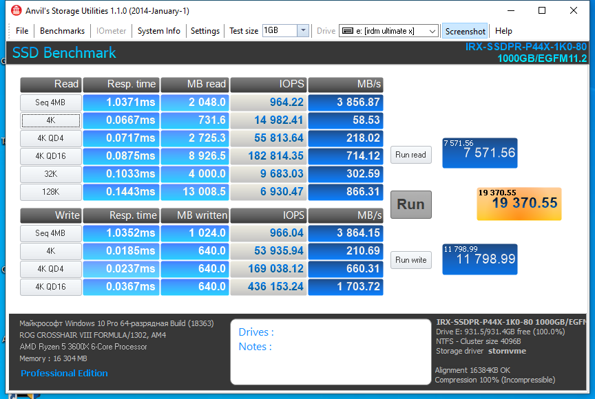 GoodRAM IRDM Ultimate X PCIe GEN 4 x4 NVMe M.2 1000GB