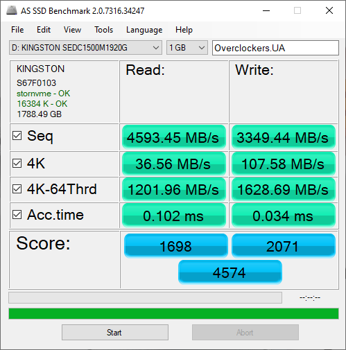 Kingston DC1500M U.2 NVMe SSD 1,92TB