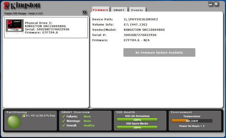 Kingston KC1000 NVMe PCIe SSD 480GB