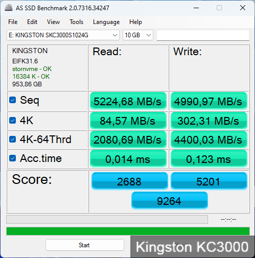 Kingston KC3000, Samsung 980 Pro та WD Black SN770