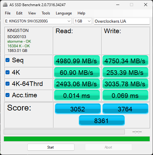 Kingston NV3 PCIe 4.0 NVMe SSD 2TB