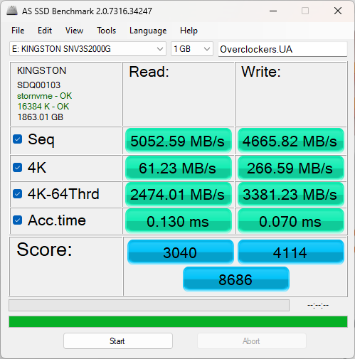 Kingston NV3 PCIe 4.0 NVMe SSD 2TB