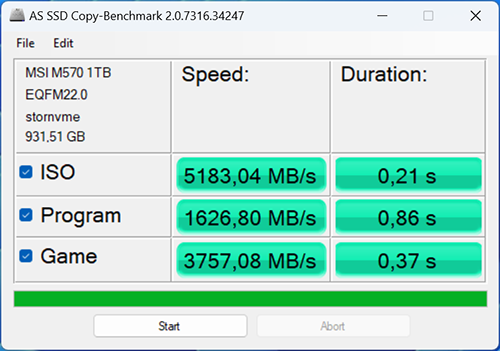 MSI Spatium M570 PCIe 5.0 NVMe M.2 HS 1TB