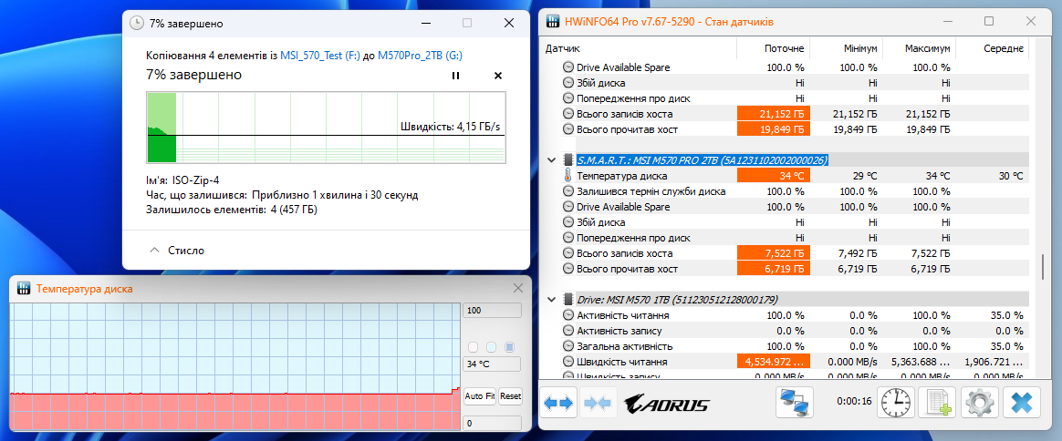 MSI Spatium M570 Pro PCIe 5.0 NVMe M.2 2TB Frozr