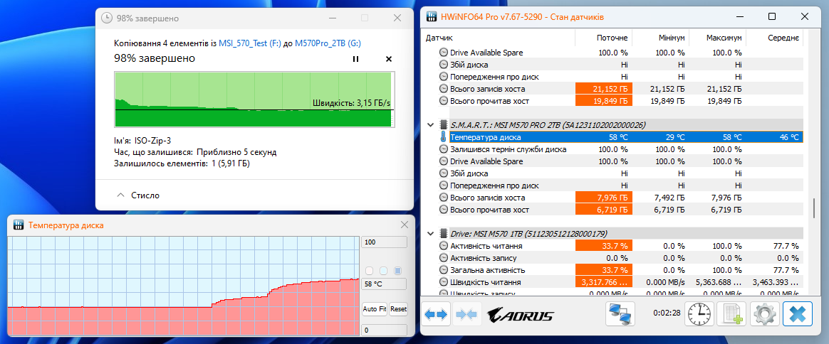 MSI Spatium M570 Pro PCIe 5.0 NVMe M.2 2TB Frozr