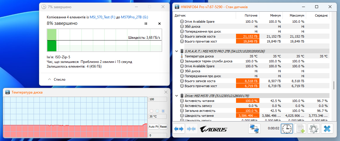 MSI Spatium M570 Pro PCIe 5.0 NVMe M.2 2TB Frozr