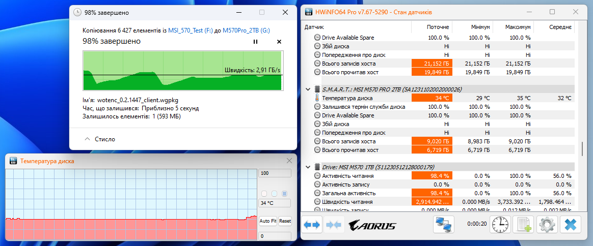 MSI Spatium M570 Pro PCIe 5.0 NVMe M.2 2TB Frozr