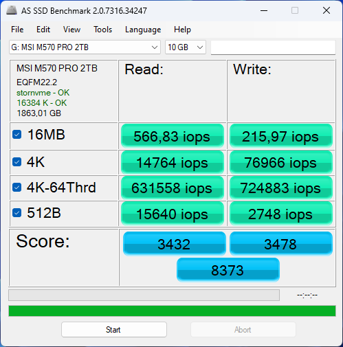 MSI Spatium M570 Pro PCIe 5.0 NVMe M.2 2TB Frozr