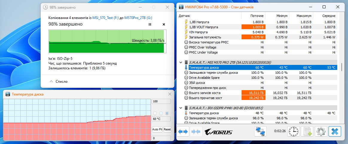 MSI Spatium M570 Pro PCIe 5.0 NVMe M.2 2TB Frozr