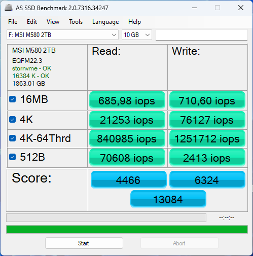 MSI Spatium M580 PCIe 5.0 NVMe M.2 2TB Frozr