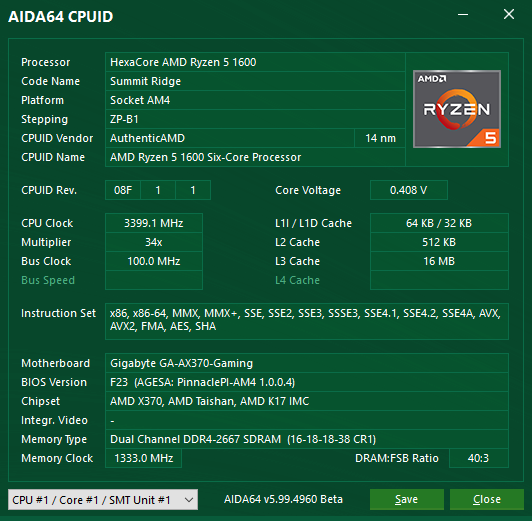 AMD Ryzen 5 1600, Gigabyte GA-AX370-Gaming и Adata XPG Gammix D10