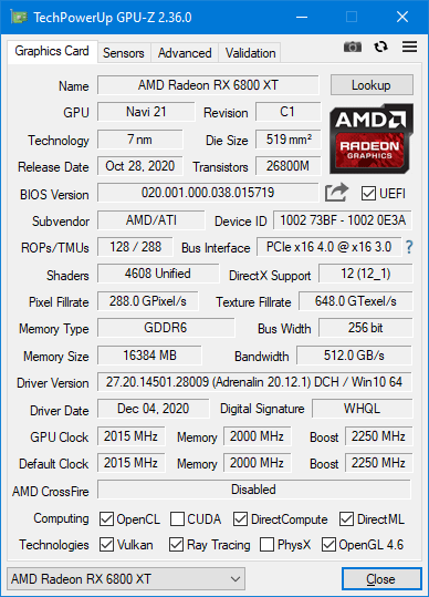 AMD Radeon RX 6800 XT