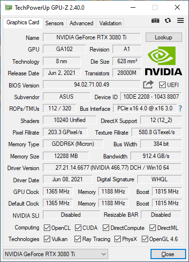 ASUS ROG-STRIX-RTX3080TI-O12G-GAMING