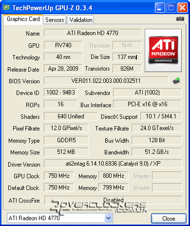 Видеокарта Radeon HD 4770 MSI R4770-T2D512