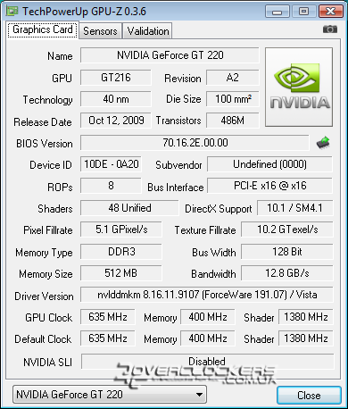 Palit GeForce GT 220 512MB DDR2