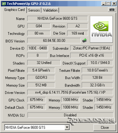 ZOTAC GeForce 8600GTS 512MB