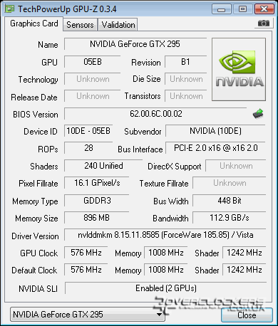 Характеристики Inno3D GeForce GTX 295 Platinum