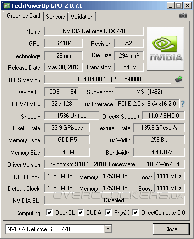 MSI N770 TF 2GD5/OC