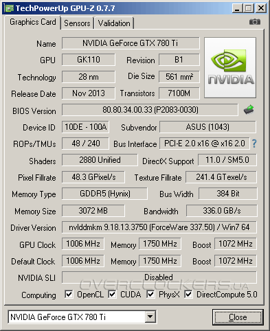 ASUS MATRIX-GTX780TI-P-3GD5