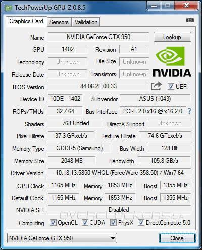 ASUS STRIX-GTX950-DC2OC-2GD5-GAMING