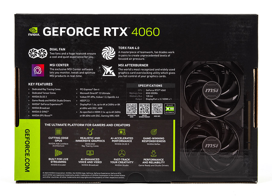 MSI GeForce 4060 Ventus 2X Black 8G OC та Intel Ark A750